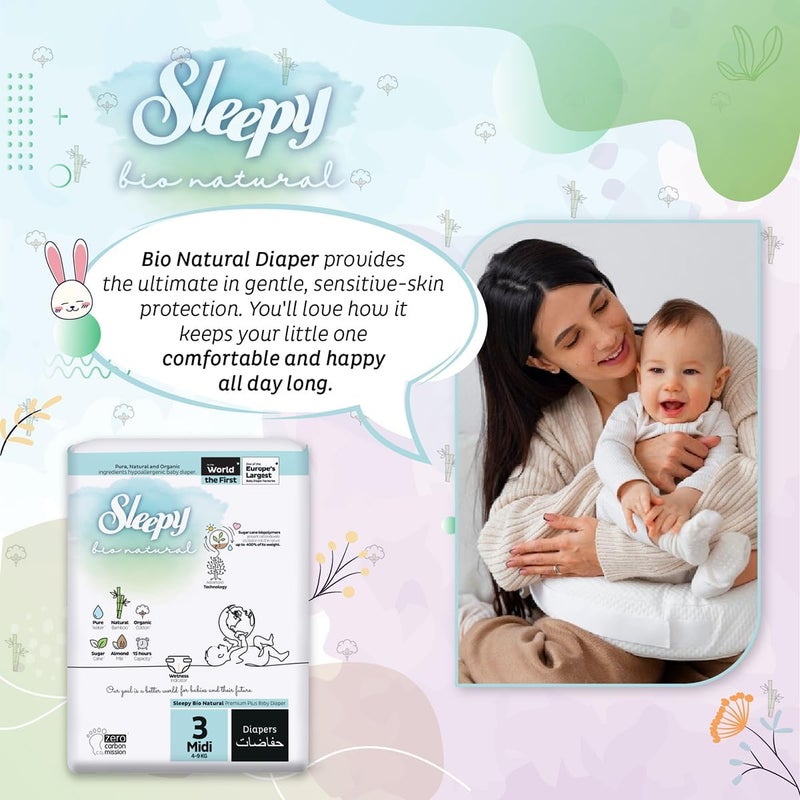 Sleepy Bio Natural Premium Size 3 Diapers - Image 4